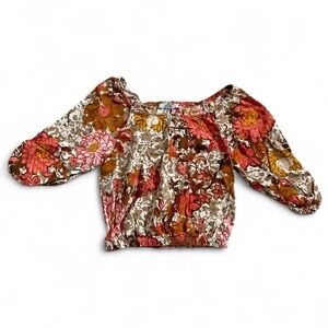 Autumn Floral Off-the-Shoulder Blouse 🍂🌸✨